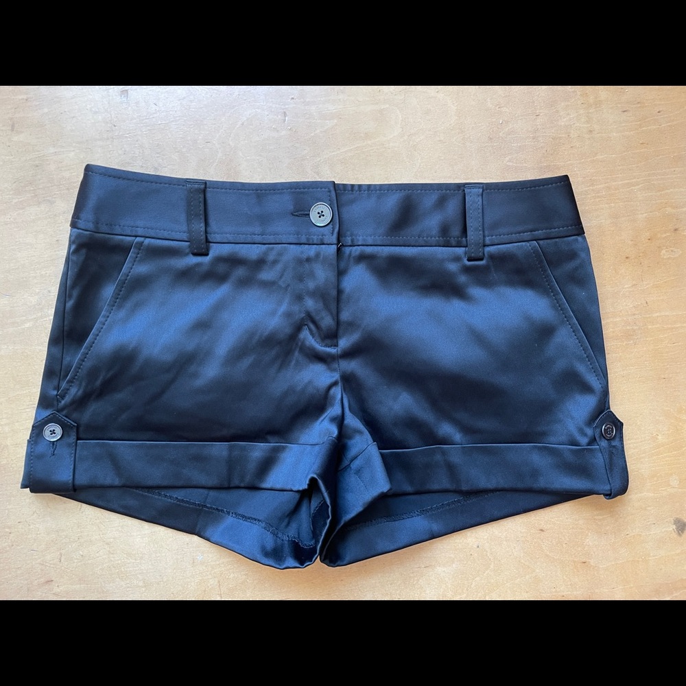 Express Black Satin Shorts